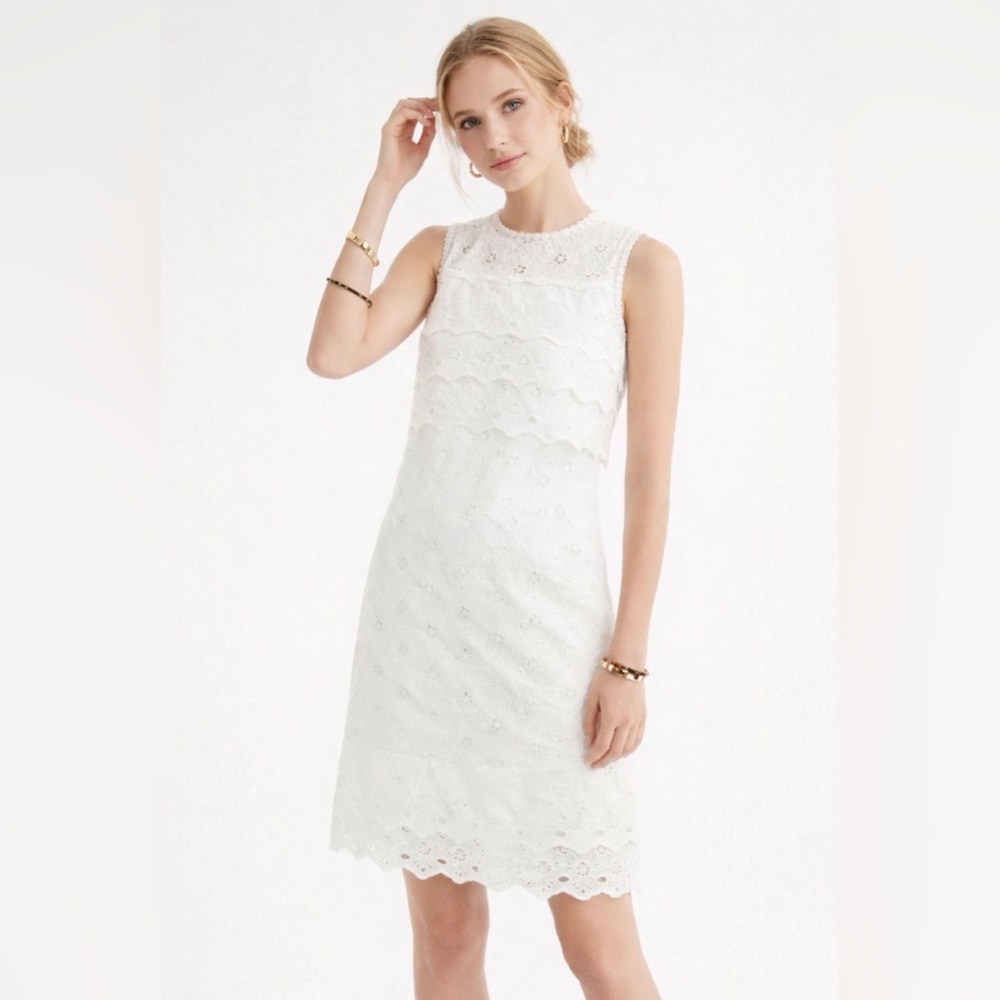 J. Crew Cream Eyelet Mini Dress 12